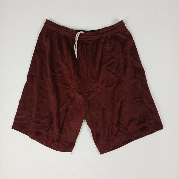 Vintage Arrowear Made in USA Maroon Basketball Mesh Athletic Drawstring Shorts - Picture 1 of 6
